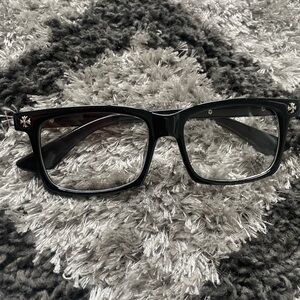 Chrome Hearts Cox Ucker Glasses Black Frames Silver Logo